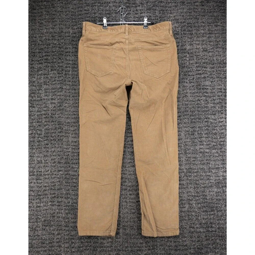 J Crew Pants Mens 34x30 Actual 35x30 Brown Slim Fit Traveler Stretch Corduroy